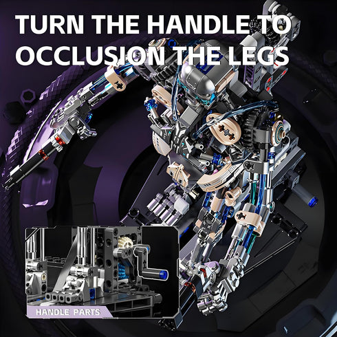 CSNRHG 692+Pieces Mechanical Skeleton Robot Building Block Toy Twistable Body and Poseable Design Creative STEM Toy