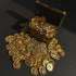 Set, 100 Vintage Miniature Gold Bars Pieces Dollhouse Treasure Chest Collection, Metallic Gold Finish, Display