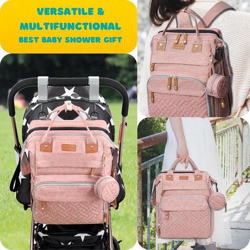 Shengmeister Backpack, Backpack Diaper Bag, Baby Essentials, Multi-functional Large-capacity Diaper Bag Best Gift