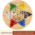 11.5 Inches Set 60+6 Gothink Chinese Checkers Board Game, Classic Game Board - Premium Solid Wood pcs Colorful Pegs