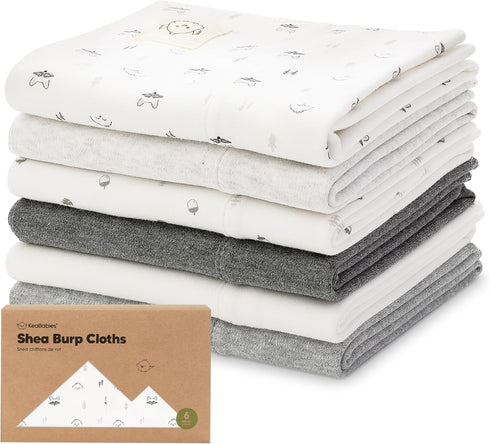 Organic Burp Cloths for Baby Girl and Boy, 6-Pack Large Super Absorbent Soft Cotton Burp Rags