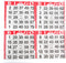 4 on Red Bingo Paper Game Cards - 750 Sheets - 8 Inch Square Size Disposable Sheet - Made in USA