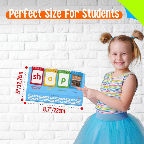CVCC & CCVC Flip Charts - 40 Words Builder Phonic Games Educational Learning Tool for Students Teachers