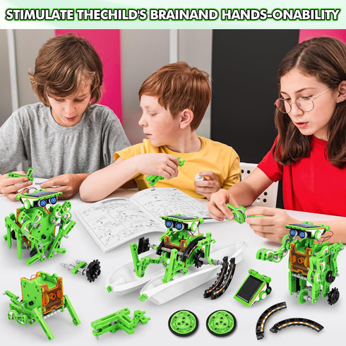 13-in-1 8-12, Set 8 9 10 11 12 STEM Education Solar Power Robots Toys for Boys Age Educational Toy Science Kits