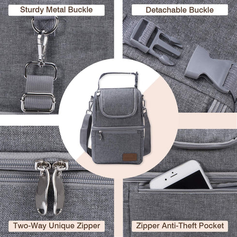 Momcozy Insulated Baby Bottle Bag, Multi-Function Breastmilk Cooler Bag, Fit as Wine Carrier or for Milk Bottles Like