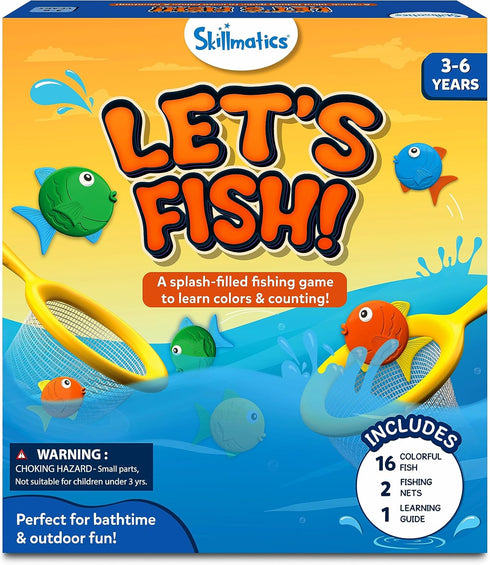Skillmatics Outdoor & Bath Toys - Let's Fish Fishing Game, Toddler Toys for Learning Colors & Counting, Pool Fun