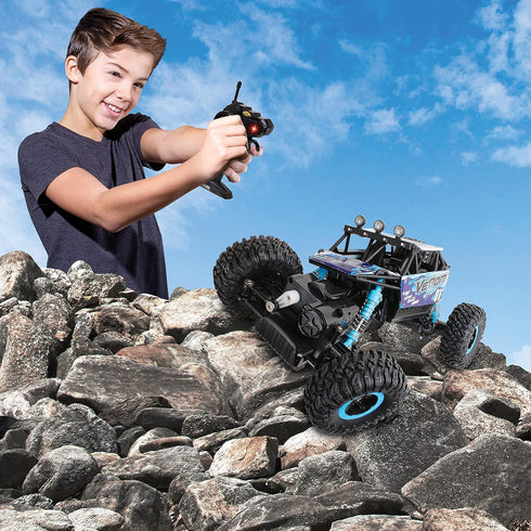 NKOK Mean Machines 1:16 RC Rock Crawler Venom, Blue, 2.4GHz, Pistol Grip Full Function Controller