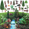 27 Pcs Primitive Man Figurines Kit, Diorama Supplies with Mini People Figures, Mixed Model Trees and Stone for