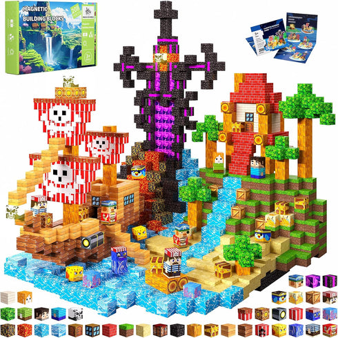 Magnetic Blocks, 208PCS Magnetic Building Blocks, Magnetic Cubes for Kids 4-8, Sensory