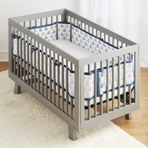 3mm 4FS 3 4 BreathableBaby Breathable Mesh Liner for Full-Size Cribs, Classic Mesh, Little Whale Navy (Size Covers