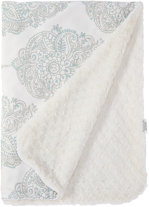 Harper (Taupe and Aqua) Minky Receiving Blanket
