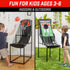 GoSports 2 in 1 Basketball Hoop & Football Toss Target Arcade Game for Kids Ages 3-6 - Indoor & Outdoor Toy Includes 2