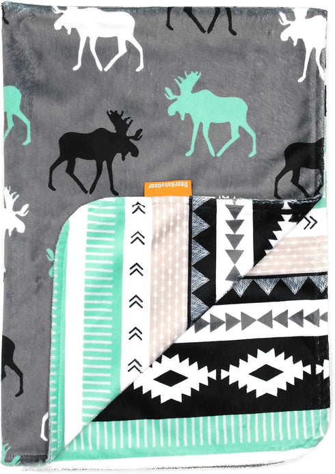 Dear Baby Gear Premium Car Seat Baby Blanket - Soft Swaddle Blanket for Boys and Girls, Moose Design