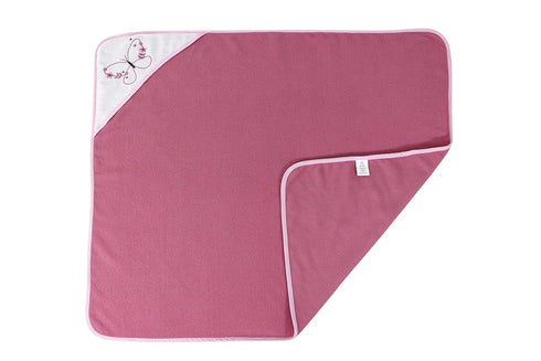 3 Pack (GS71727) Cudlie Buttons & Stitches Baby Girl Rolled/Carded Hooded Towels in Butterfly Polka Print