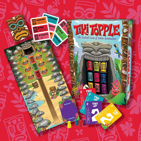 Gamewright Tiki Topple - Tactical Board Game of Totem Domination, Multi-colored, for Ages 10 to 15