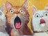 1000-Piece 26.65 19.25 Adult Puzzle - Fun Jigsaw Puzzle for Adults Surprised Cats Oil Painting, Challenging Fun Puzzle