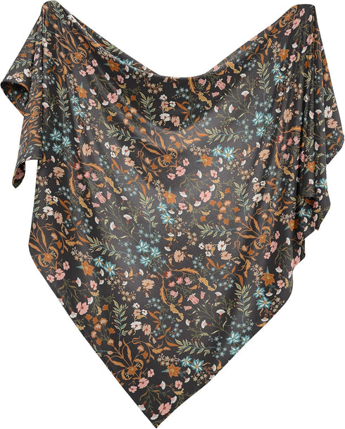 Sweet Jojo Designs Boho Wildflower Vintage Floral Girl Baby Swaddle Blanket Infant Newborn Lightweight Jersey Stretchy