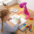 imireux 3, 4, 5, 678(Pink) Kids Drawing Projector Table, Light Up Trace and Draw Art Board with Projector Stencils