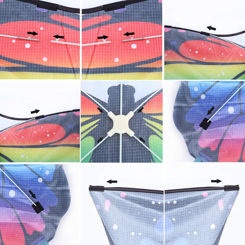 JEKOSEN Huge Butterfly Kite for Kids and Adults, Easy to Fly with Tail for Beach Trip, Park Family Outdoor Games