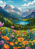 PICKFORU Landscape Puzzles for Adults 1000 Pieces, Flower Mountain Puzzle Art, Lake Scenic