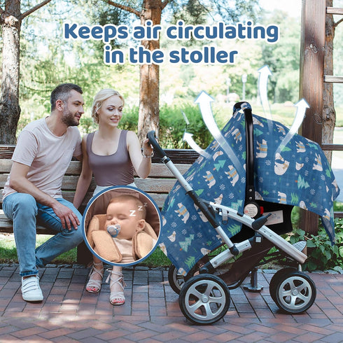 Summer Muslin Carseat Covers Baby, Rquite Car Seat Cover Baby, Lightweight Infant Carseat Canopy, Soft Breathable Baby