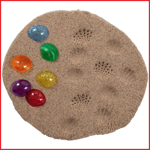 edxeducation-13841 Tactile Shells - Set of 72, Translucent with 6 Textures and Colors for Ages 18m+