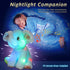 BSTAOFY 12‘’ Musical Light Up Elephant Plush Toy, Blue LED Stuffed Animal Nightlight for Kids Birthday