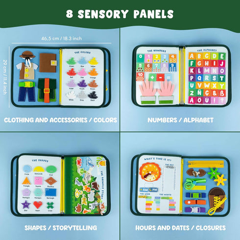 BONNYCO Toddler Busy Board Felt Montessori Toys, Sensory Board, Busy Book, Learning Toddler Toys, Montessori Busy Board | Kids Toys, Gifts for Boys Girls, Birthday Gifts for Kids, Christmas