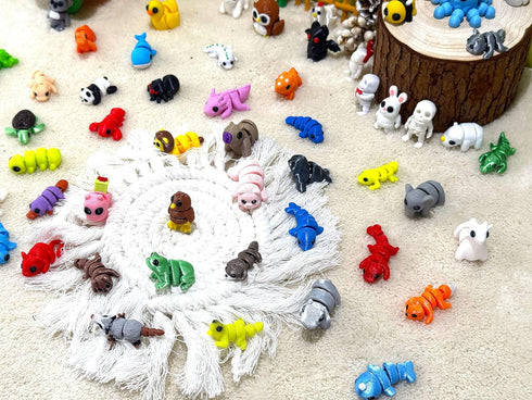 Generic 60Pcs 3D Pack Random Printed Animals,Mystery Articulated Figurines Fidget Toy,Gifts for Kids Graduation