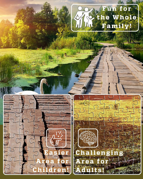 1000 Piece Jigsaw Puzzle for Adults, 20x30 inch HD Quality Landscape Photo Puzzle with 8 Puzzle Saver Sheets