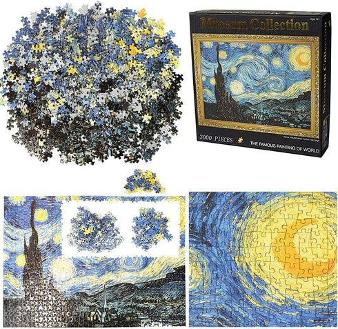 3000 Piece Jigsaw Puzzle - The Starry Night by Van Gogh for Adults - Learning and Education Toy Gift