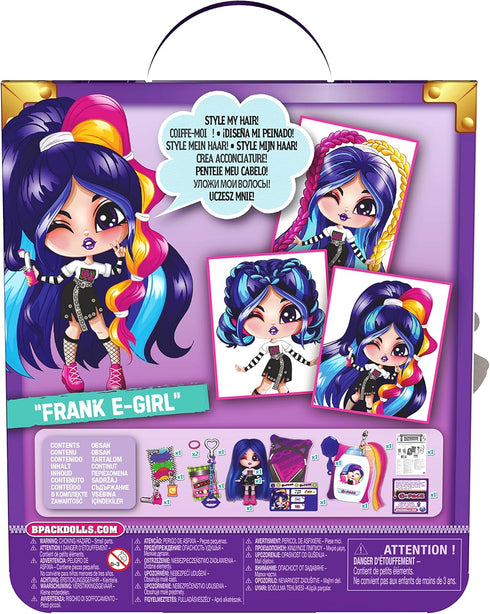 Luscious Locks Frank E-Girl Collectible Doll with Removable Hair Extension and Accessories, 3.5-inch Kids Toys