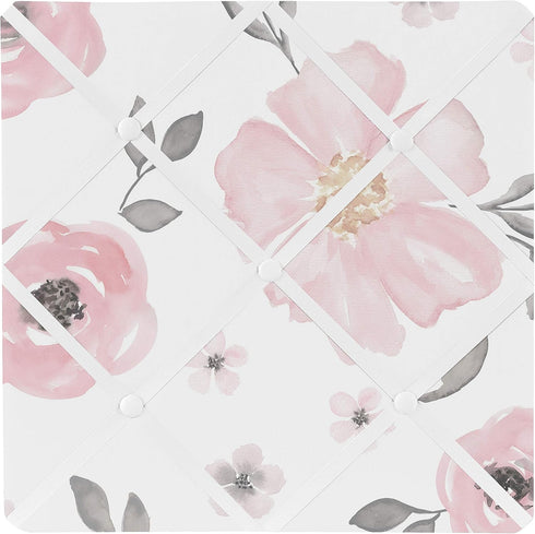 Sweet Jojo Designs Fabric Memory Memo Photo Bulletin Board (Pink/Grey Boho Floral)