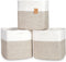 NaturalCozy 13 Inch Cube Storage Bins Cotton Rope Woven Baskets for Organizing
