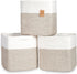 NaturalCozy 13 Inch Cube Storage Bins Cotton Rope Woven Baskets for Organizing