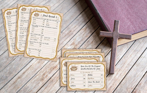 Bible Trivia Game - Family Friendly Feud Quiz for Church Groups, Bible Community Party Supplies