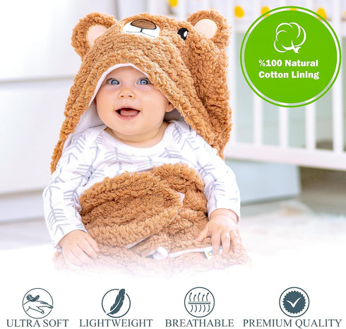 0-6 Baby Swaddle Blanket Bear Months Cute Organic Ultra Soft Plush NewBorn Baby Essentials Must Have Infants Girls Boys