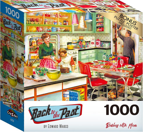 RoseArt - Back to The Past - Baking with Mom - 1000 Piece Jigsaw Puzzle for Adults