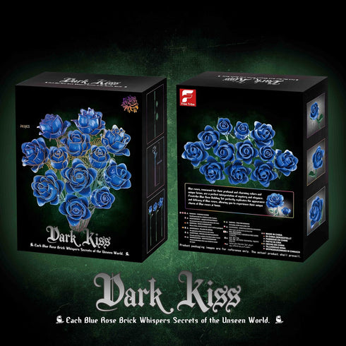 Set, Blue Rose Bouquet Building Compatible with Lego Flowers for Adults - Botanical Collection Gift for Valentines
