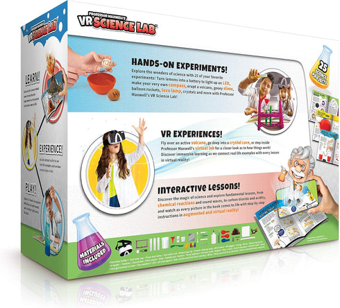 Professor Maxwell's VR Science Lab - Virtual Reality Kids Science Kit, Interactive STEM Learning Activity Set with