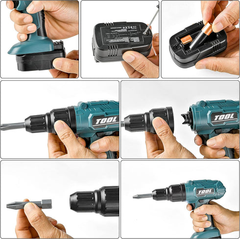 Toy Choi's Toy Drill Set for Kids - Electric Pretend Play Tool with Realistic Sound & Action, Construction Toy for Ages
