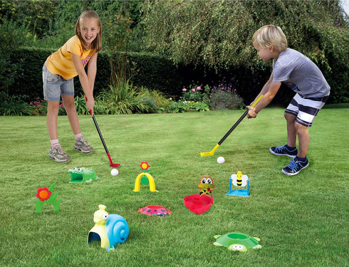 Children Golf Set with Golf Clubs, Practice Holes, Floral/Animal Obstacles, Golf Balls