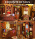 Spilay DIY Dollhouse Kit Miniature Booknook Kit, House Model Build Bookshelf,with LED Light and Dust Coverfor Adults