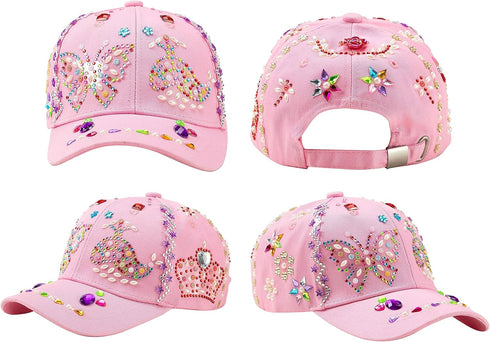 7 Klever Kits Decorate Your Own Baseball Cap with Sheets Gems Stickers, Art & Crafts Kit for Kids, Fun Creative DIY