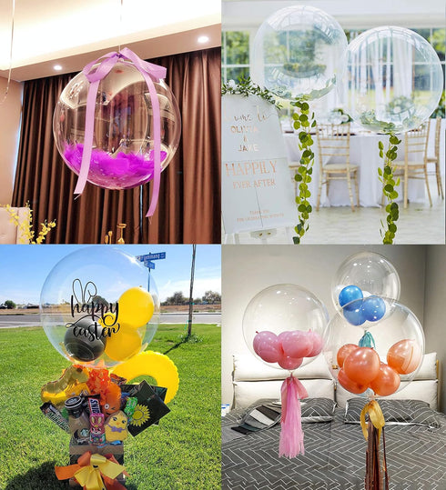 36 Inch Bobo Balloons - 4 Pcs Clear Bubble Balloons for Christmas Wedding Birthday Party Decoration