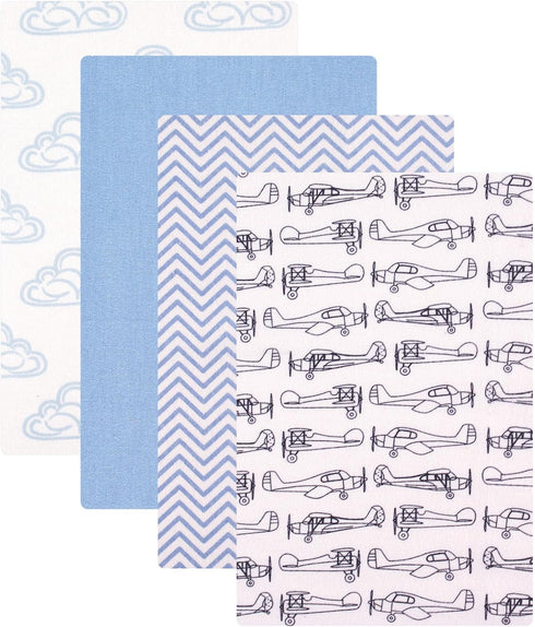 Hudson Baby Unisex Baby Cotton Flannel Receiving Blankets, Airplane, One Size