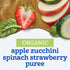 2 2 12-Pack Gerber Stage Baby Food, Organic Apple Zucchini Spinach Strawberry Puree Pouch, Servings of Fruit & Veggie