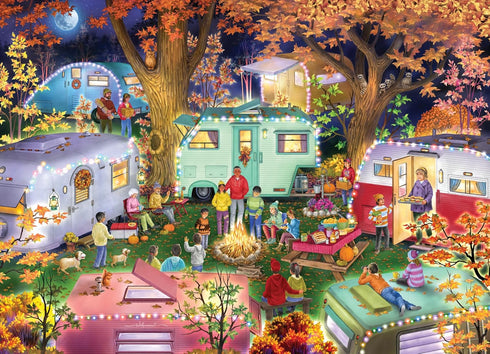 Vermont Christmas Company Autumn Camping Jigsaw Puzzle 1000 Piece, Fully Interlocking, 26 5/8" x 19 1/4"