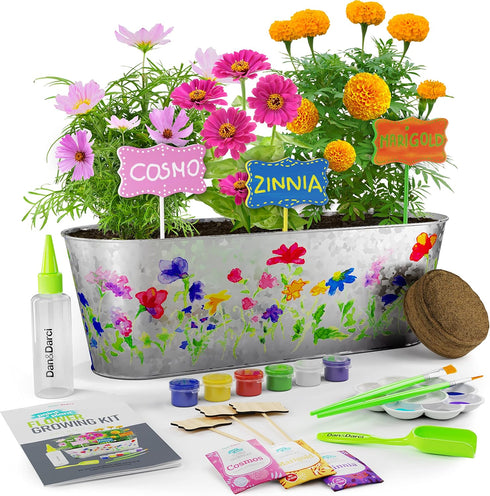 Paint & Plant Flower Growing Kit for Kids - Birthday Crafts Gifts for Girls & Boys Age 5-12, Fun Gardening Kits