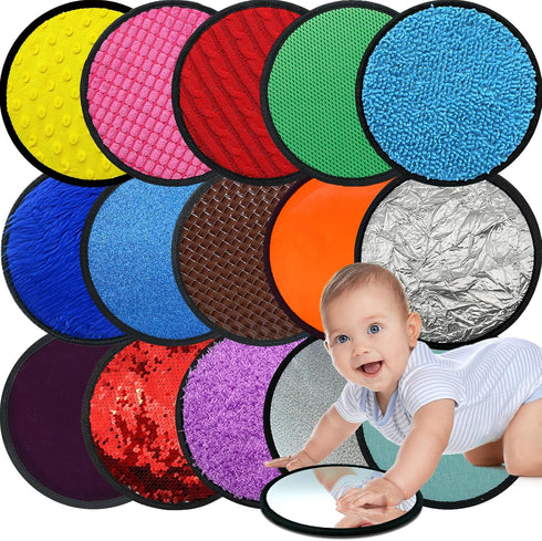 Upgraded 16 Set Sensory Mats, Mixed Colors Sensory Toys for Kids with
